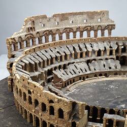 Model of Colosseum made of cork. Detail.