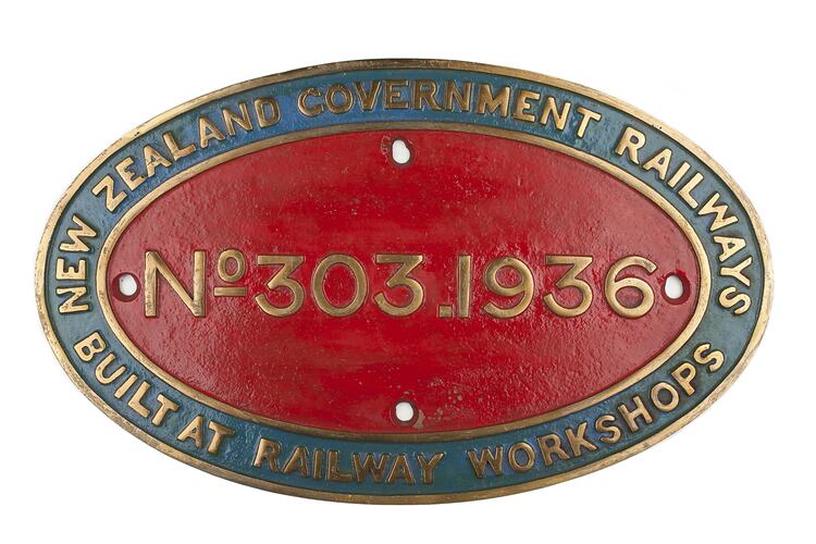 Locomotive Builders Plate - NZ Government Railways, 1936